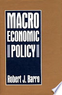Macroeconomic policy / Robert J. Barro.