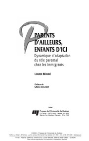 Parents d'ailleurs, enfants d'ici : dynamique d'adaptation du rôle parental chez les immigrants /