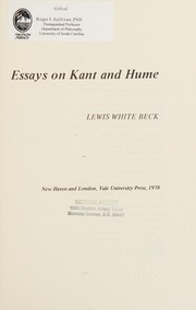 Essays on Kant and Hume /