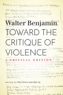 Toward the critique of violence : a critical edition /