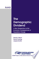 The demographic dividend : a new perspective on the economic consequences of population change / David E. Bloom, David Canning, Jaypee Sevilla.
