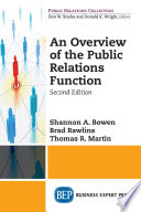 An overview of the public relations function /