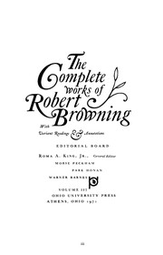 The complete works of Robert Browning. with variant readings & annotations /
