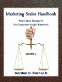 Marketing scales handbook : multi-item measures for consumer insight research.