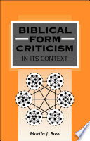 Biblical form criticism in its context /