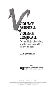 Violence parentale et violence conjugale : des réalités plurielles, multidimensionnelles et interreliées /