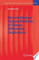 Discrete element analysis methods of generic differential quadratures /