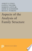 Aspects of the Analysis of Family Structure.