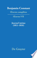 Journal intime (1811--1816) : carnet : livres de dépenses /