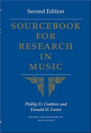 Sourcebook for research in music /