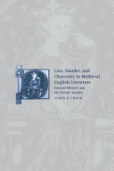 Lies, slander, and obscenity in medieval English literature : pastoral rhetoric and the deviant speaker / Edwin D. Craun.