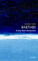 Barthes : a very short introduction /