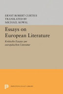 Essays on European literature. : Kritische Essays zur europäischen Literatur /