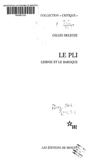 Le pli : Leibniz et le Baroque /