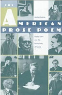 The American prose poem : poetic form and the boundaries of genre /