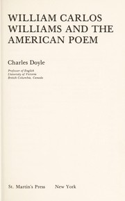 William Carlos Williams and the American poem /