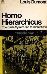 Homo hierarchicus ; an essay on the caste system / Translated  [from the French] by Mark Sainsbury.