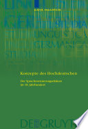 Konzepte des Hochdeutschen : der Sprachnormierungsdiskurs im 18. Jahrhundert /