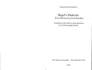 Hegel's dialectic : five hermeneutical studies /