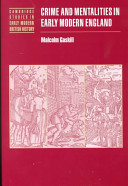 Crime and mentalities in early modern England / Malcolm Gaskill.