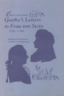 Selections from Goethe's letters to Frau von Stein, 1776-1789 /