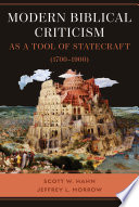 Modern biblical criticism as a tool of statecraft (1700-1900) /