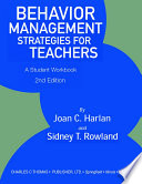 Behavior Management Strategies for Teachers : a Student Workbook.