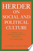 J.G. Herder on social and political culture /