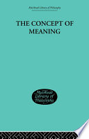 The concept of meaning /