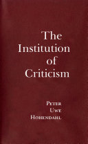 The institution of criticism