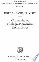 "Romanitas", filología Románica, Romanística /