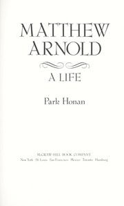 Matthew Arnold, a life /