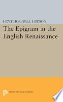 The epigram in the English Renaissance /