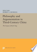 Philosophy and argumentation in third-century China : the essays of Hsi Kang /