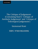 The critique of judgement / Immanuel Kant ; translated with analytical indexes by James Creed Meredith.