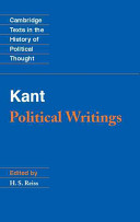 Kant : political writings / edited with an introduction and notes by Hans Reiss ; translated by H.B. Nisbet.