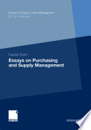 Essays on purchasing and supply management /