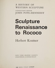 Sculpture: Renaissance to rococo / [Translated from the German]