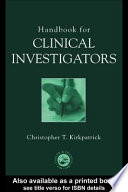 Handbook for clinical investigators /