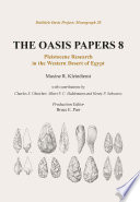 Oasis Papers 8 Pleistocene Research in the Western Desert of Egypt.