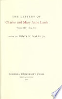 The Letters of Charles and Mary Anne Lamb : 1809-1817 /