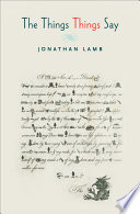 The things things say / Jonathan Lamb.