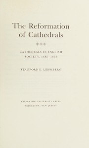 The reformation of cathedrals : cathedrals in English society, 1485-1603 /