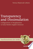 Transparency and dissimulation configurations of Neoplatonism in early modern English literature /