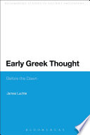 Early Greek thought : before the dawn /