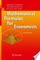 Mathematical formulas for economists / Bernd Luderer, Volker Nollau, Klaus Vetters.