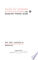 Essays in literary interpretation / by Hamilton Wright Mabie.