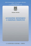 Accounting restatement : a European perspective /