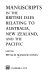 Manuscripts in the British Isles relating to Australia, New Zealand, and the Pacific.