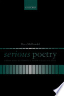 Serious poetry : form and authority from Yeats to Hill /